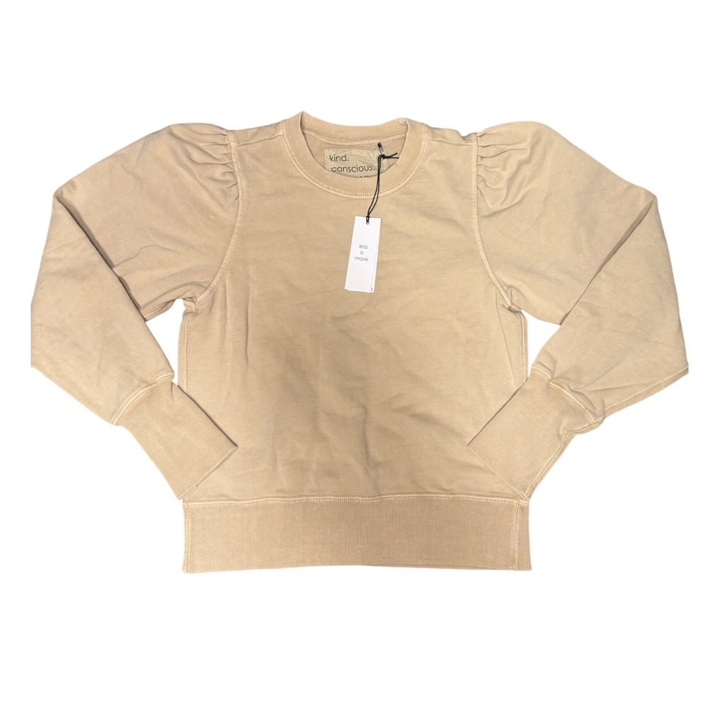 Unsubscribed Puff Sleeve Sweatshirt new with tags washed olive XS